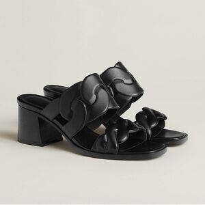 Hermès Noir Gaby Sandals